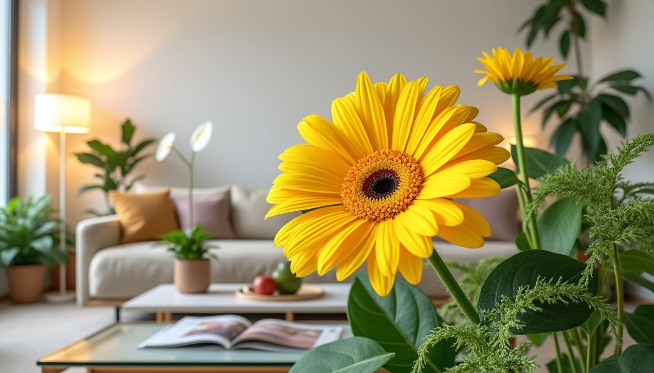 découvrez comment le gerbera, cette plante décorative, s'impose comme une solution efficace pour purifier l'air intérieur en 2025. profitez des bienfaits de cette fleur, qui non seulement embellit votre intérieur, mais contribue également à réduire la pollution atmosphérique à domicile.