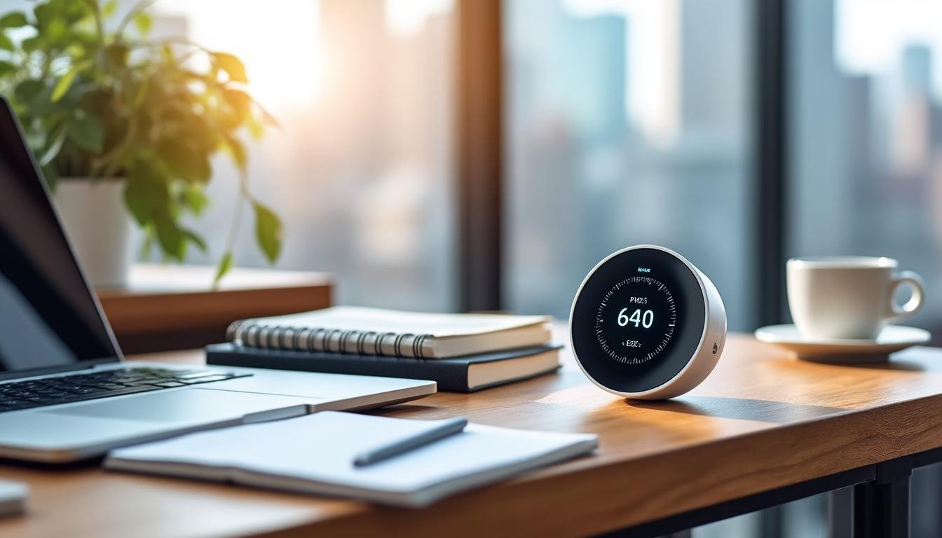 découvrez airthings view plus, le capteur d'air intérieur innovant qui surveille la qualité de l'air de votre maison 24h/24 et 7j/7 pour un environnement sain et sécurisé.