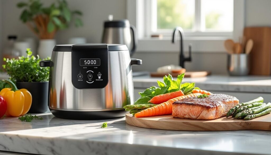 découvrez l'anova nano, le cuiseur sous-vide intelligent qui vous permet de cuisiner comme un chef directement chez vous. précision, simplicité et résultats parfaits à chaque fois.