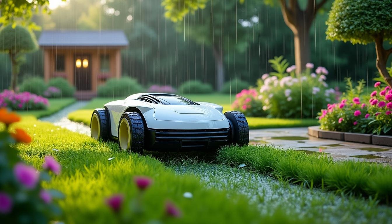 découvrez le gardena sileno, le robot tondeuse performant qui tond votre pelouse efficacement, même sous la pluie, pour un jardin impeccable en toute saison.