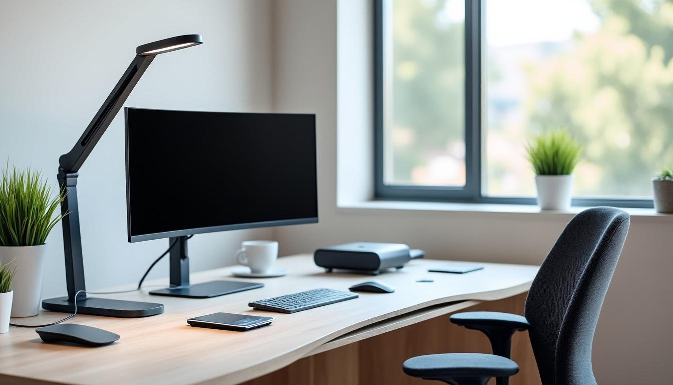 découvrez la lampe benq screenbar, conçue pour éclairer votre bureau sans jamais éblouir. profitez d’un éclairage optimal, confortable et adapté à votre espace de travail.
