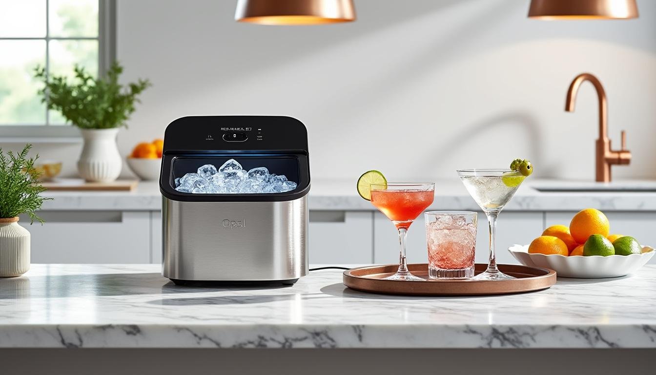 découvrez l'opal nugget ice maker, la machine à glace idéale pour les amateurs de cocktails à la maison. faites vos boissons préférées avec des glaçons parfaits et faites sensation lors de vos soirées.