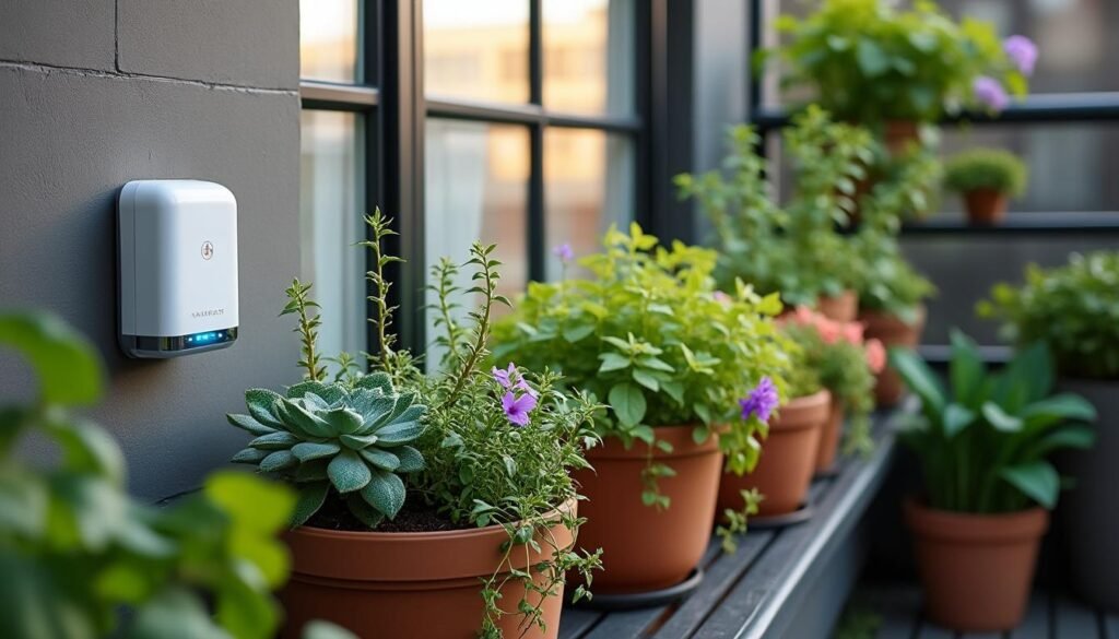 découvrez rainpoint wifi, le système d’arrosage connecté idéal pour balcons et petits jardins. simplifiez l'entretien de vos plantes grâce à une gestion intelligente et à distance.