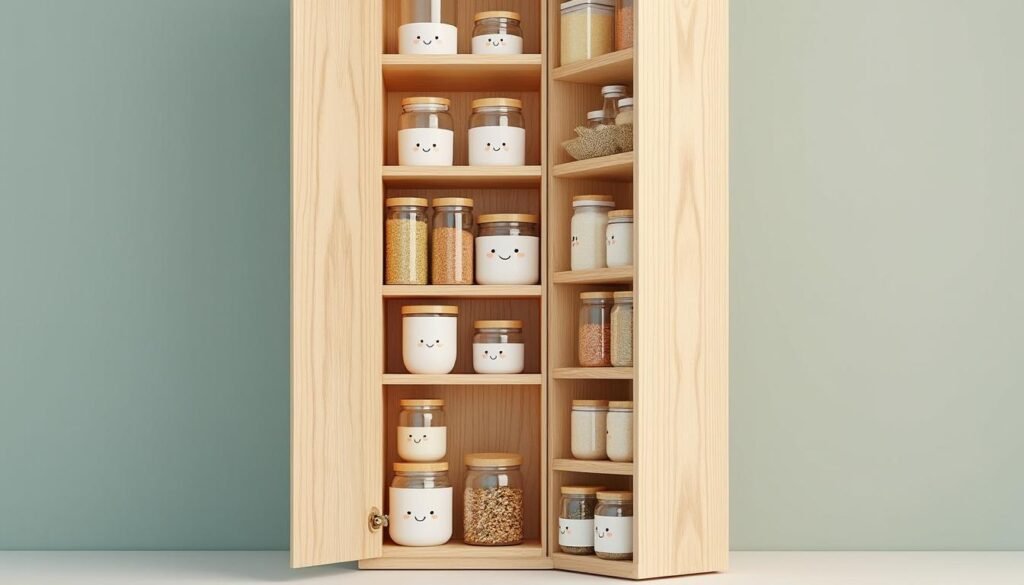 découvrez comment optimiser l'espace d'un placard étroit de 20 cm en organisant un garde-manger vertical pratique et fonctionnel pour mieux ranger vos aliments.