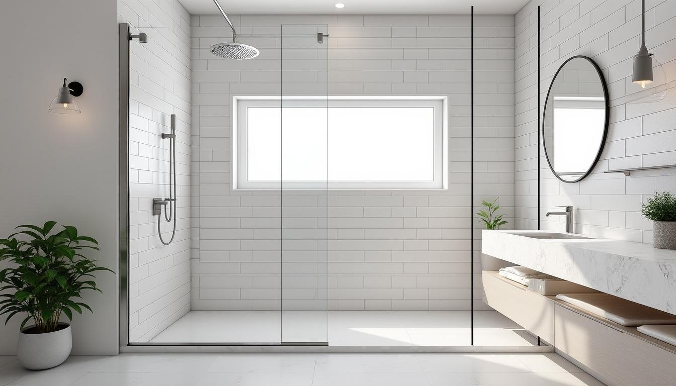 découvrez comment une douche à paroi de verre fixe sans porte optimise l'espace et modernise votre petite salle de bain, alliant design et praticité.