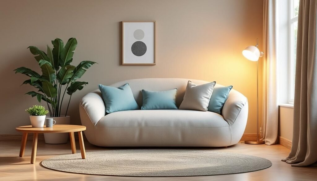 découvrez pourquoi le canapé 'haricot' à forme courbe est l'astuce idéale pour optimiser l'espace et le confort dans les petits salons.