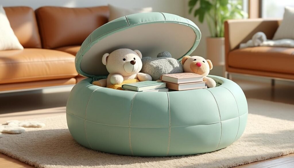 découvrez le pouf de rangement, le siège d'appoint pratique et élégant qui vous permet de cacher facilement votre bazar quotidien tout en optimisant votre espace.