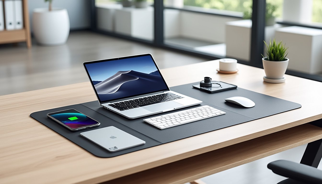 découvrez le moft smart desk mat, un tapis de bureau modulable et magnétique qui organise votre espace de travail avec élégance et fonctionnalité.